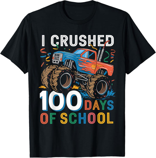 100 Days of School Monster Truck 100th Day of School Boys T-Shirt