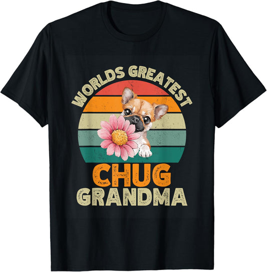 Worlds Greatest Chug Dog Grandma Funny Retro Dogs Owner T-Shirt