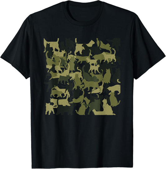 Funny Cat Camouflage Cat Lover Owner Kitty Kitten Cat Camo T-Shirt
