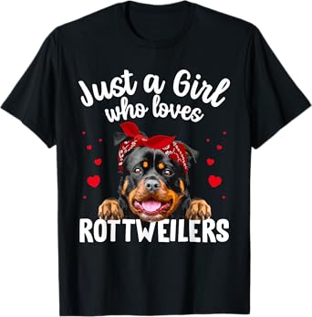 Funny Rottweiler Art For Women Girls Rottie Rottweiler Lover T-Shirt