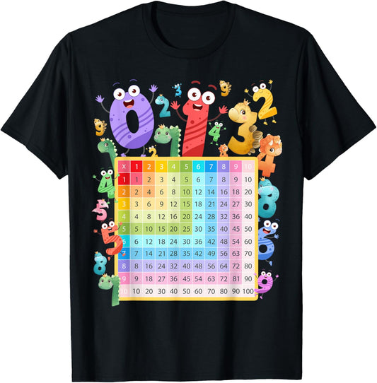 Dinosaur Numbers Idea For Kids & Dino Multiplication Number T-Shirt