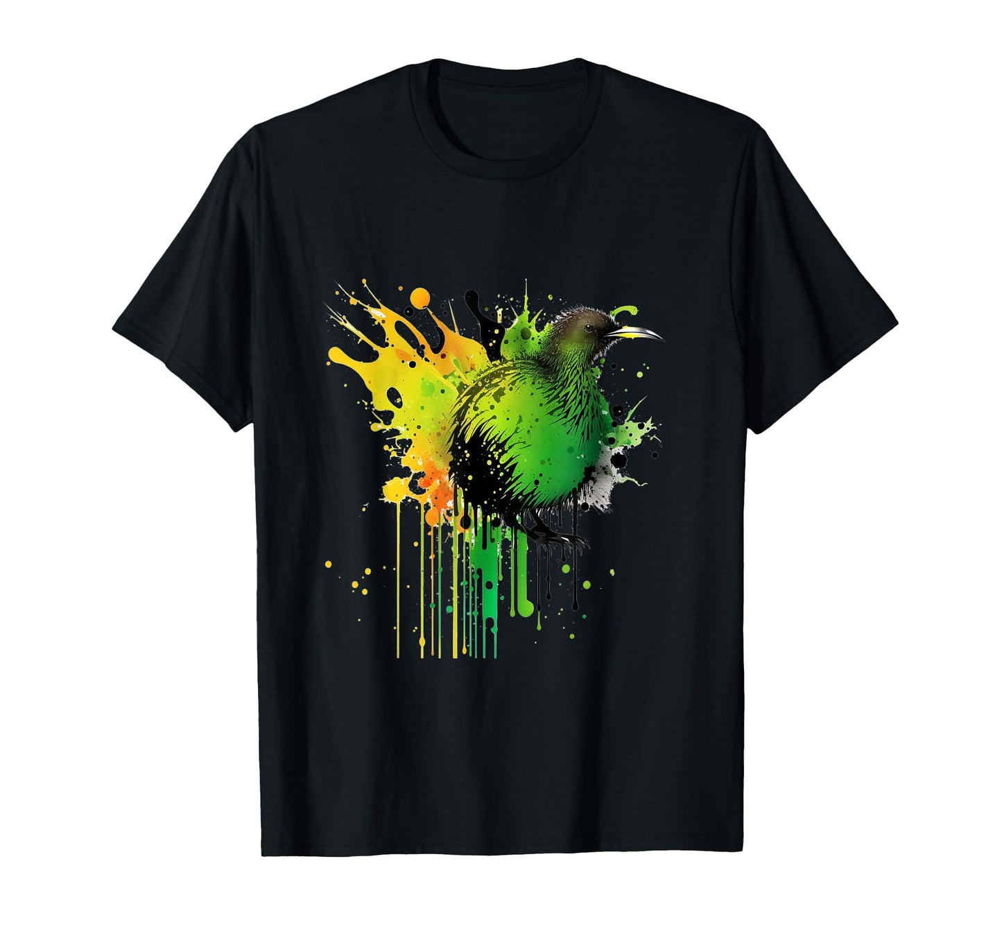 Abstract Water Color New Zealand National Bird Kiwi Bird T-Shirt