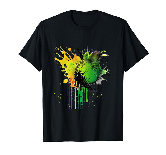 Abstract Water Color New Zealand National Bird Kiwi Bird T-Shirt