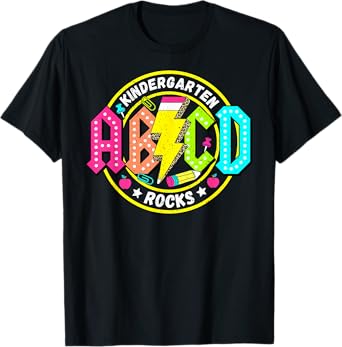 Kindergarten Rocks ABCD Back To School Funny Rock Teacher T-Shirt