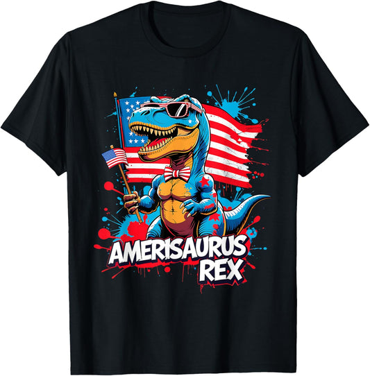 Amerisaurus Rex 4th of July Funny Dinosaur T-Shirt