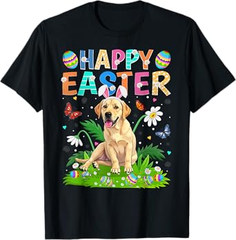 Labrador Retriever Dog Happy Easter Egg Hunt Easter Sunday T-Shirt