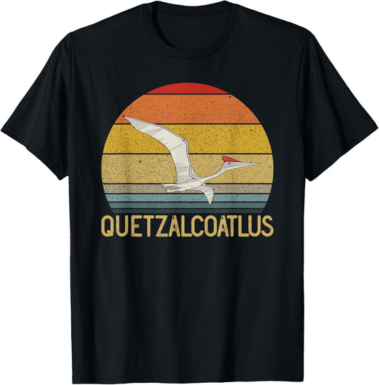 Quetzalcoatlus Retro Sunset Dinosaur Quetzalcoatlus T-Shirt