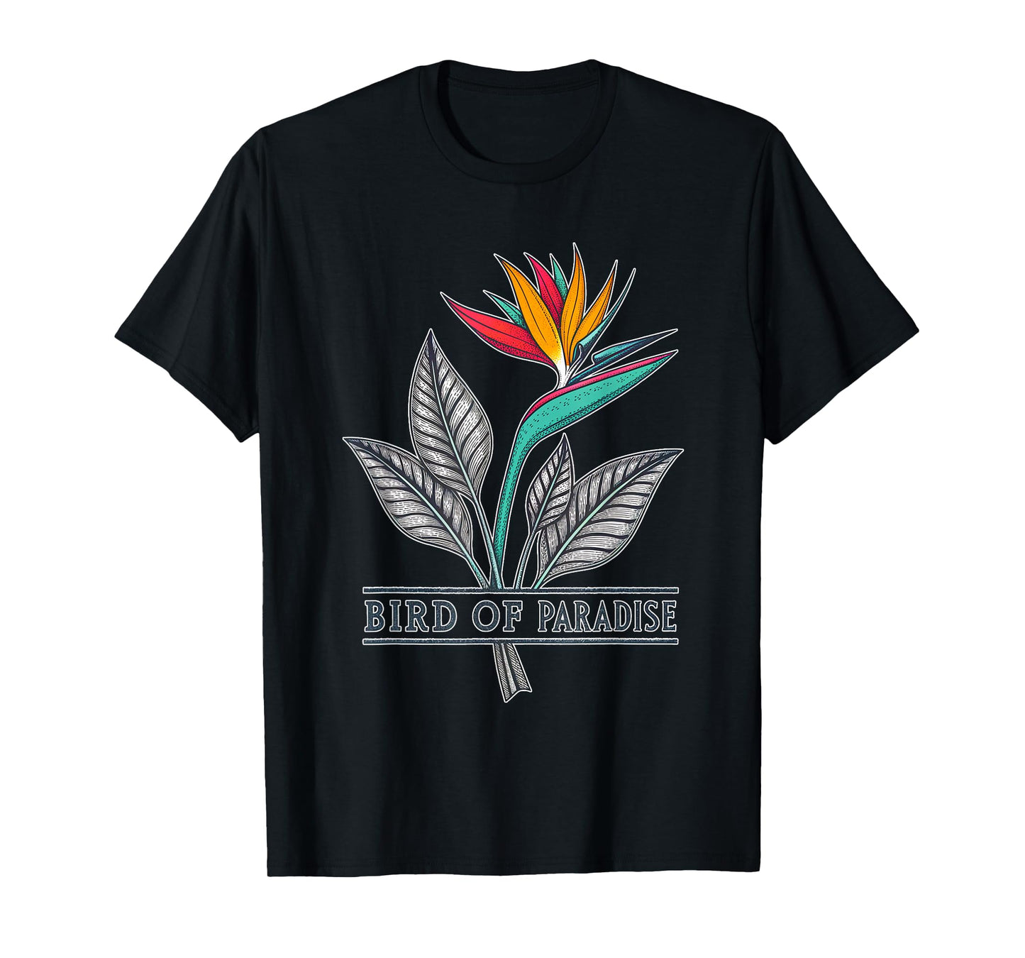 Beautiful Bird of Paradise Floral Art T-Shirt