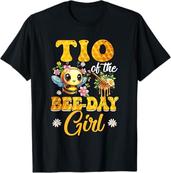 Tio Of The Birthday Girl Bee Family Birthday Party T-Shirt