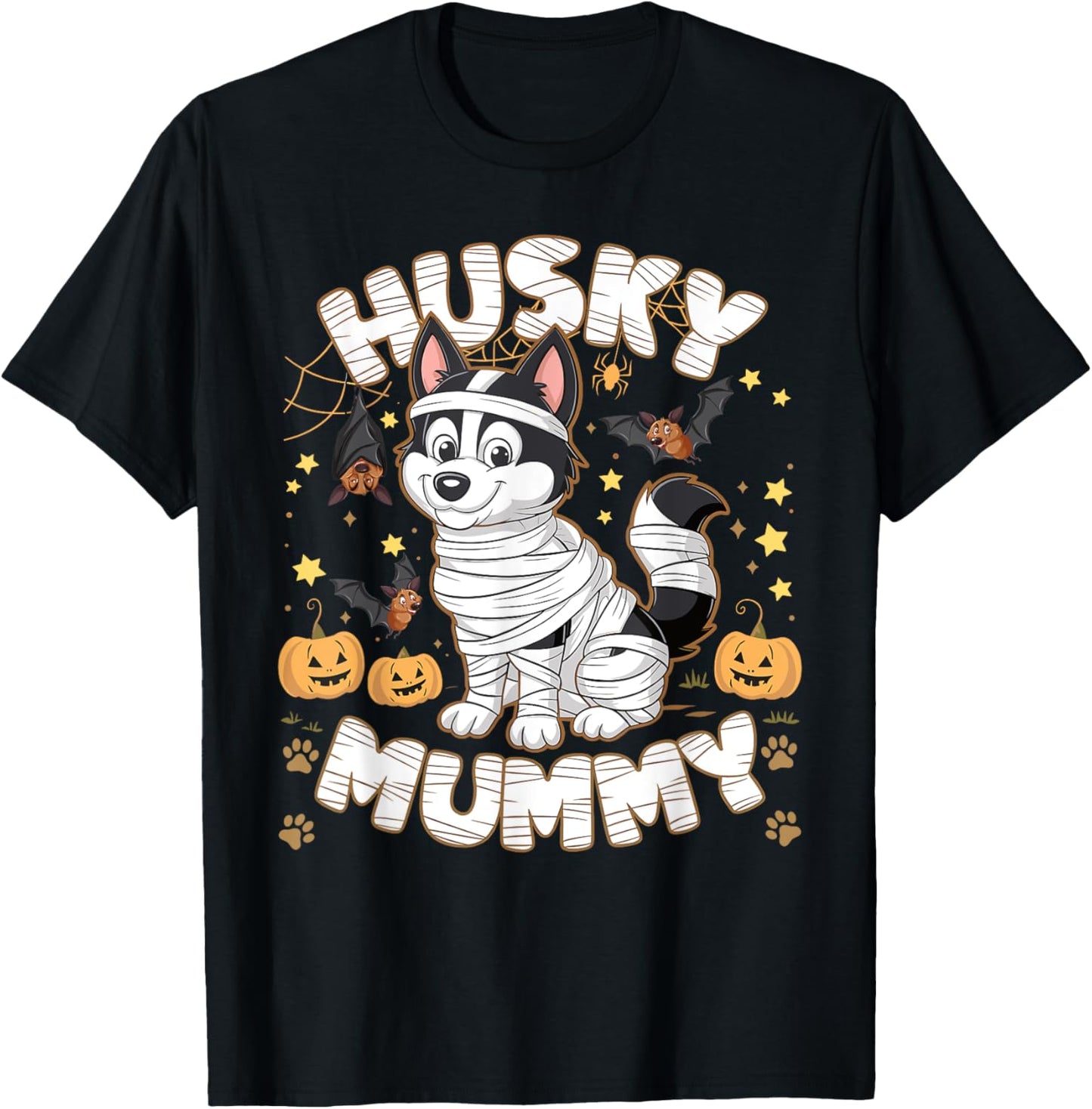 Halloween Costume Siberian Husky Dog Outfit Husky Mummy T-Shirt