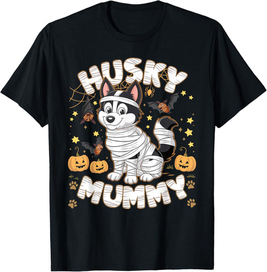 Halloween Costume Siberian Husky Dog Outfit Husky Mummy T-Shirt