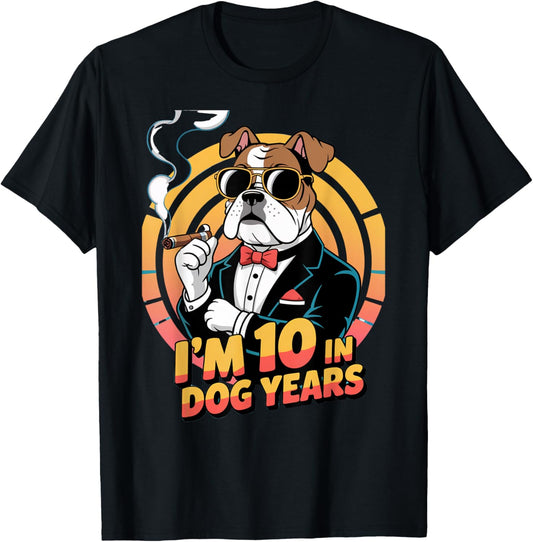 I'm 10 In Dog Years Funny Cute Fun Retro 70th Birthday Gifts T-Shirt