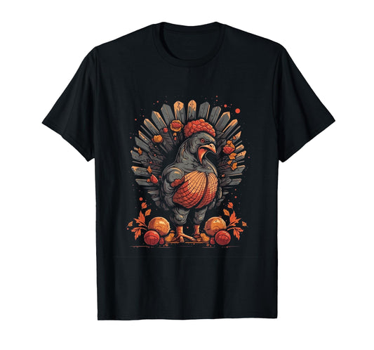 Turkey Fall Leaves Thanksgiving Day Animal Men Women Kids T-Shirt
