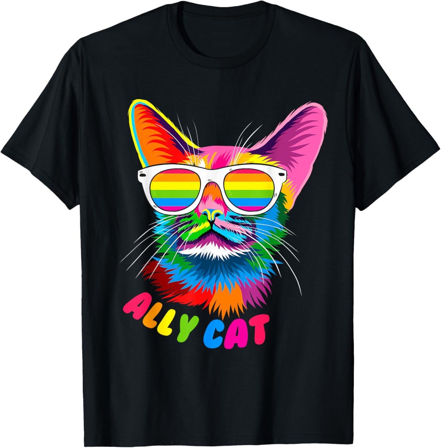 ally cat Purride cat pride kitty mom gay daddy lesbian LGBTQ T-Shirt