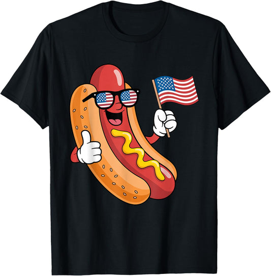 Just Here For The Wieners Funny Hot Dog 4th Of July American T-Shirt