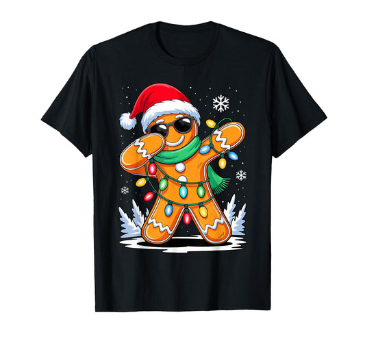 Dabbing Gingerbread Christmas Boys Girls Kids Funny Xmas Dab T-Shirt