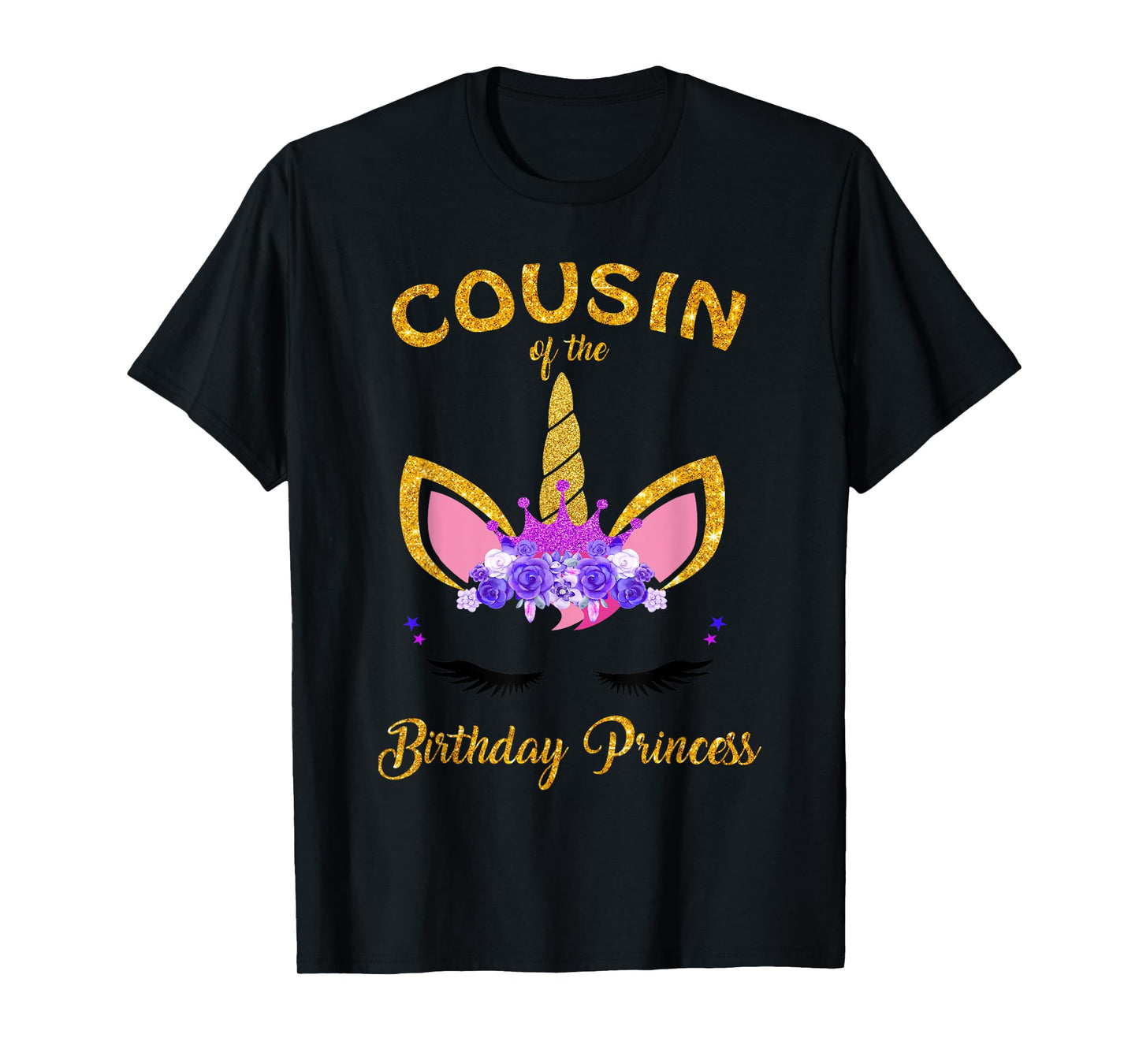 Cousin of the Birthday Princess Unicorn Girl Birthday Party T-Shirt