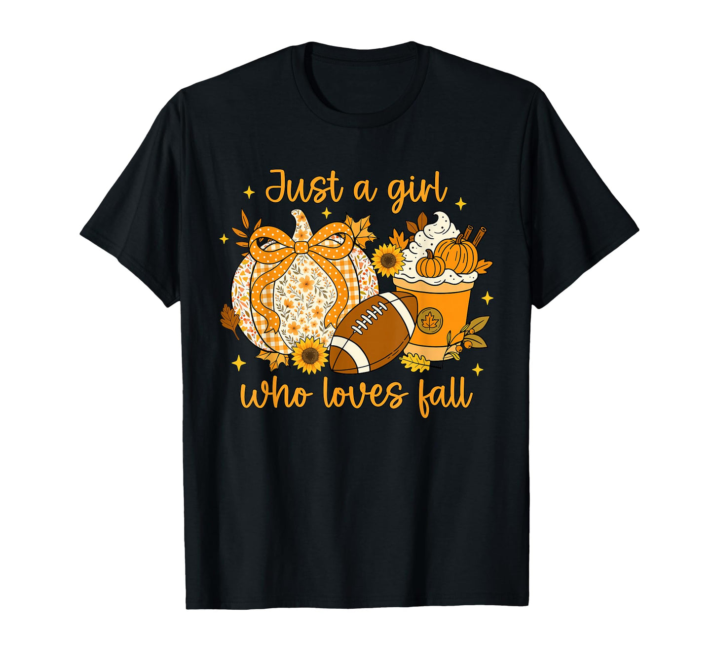 Just A Girl Who Loves Fall Pumpkin Cozy Autumn Women Girls T-Shirt