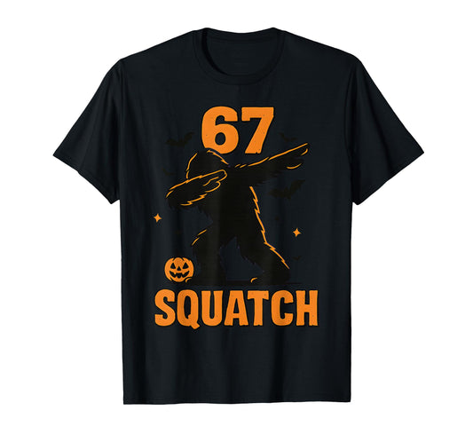 67 Halloween Bigfoot Six Seven Sasquatch Brainrot Meme Boys T-Shirt