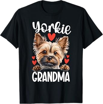 Yorkie Grandma Of A Yorkshire Terrier Grandmother T-Shirt