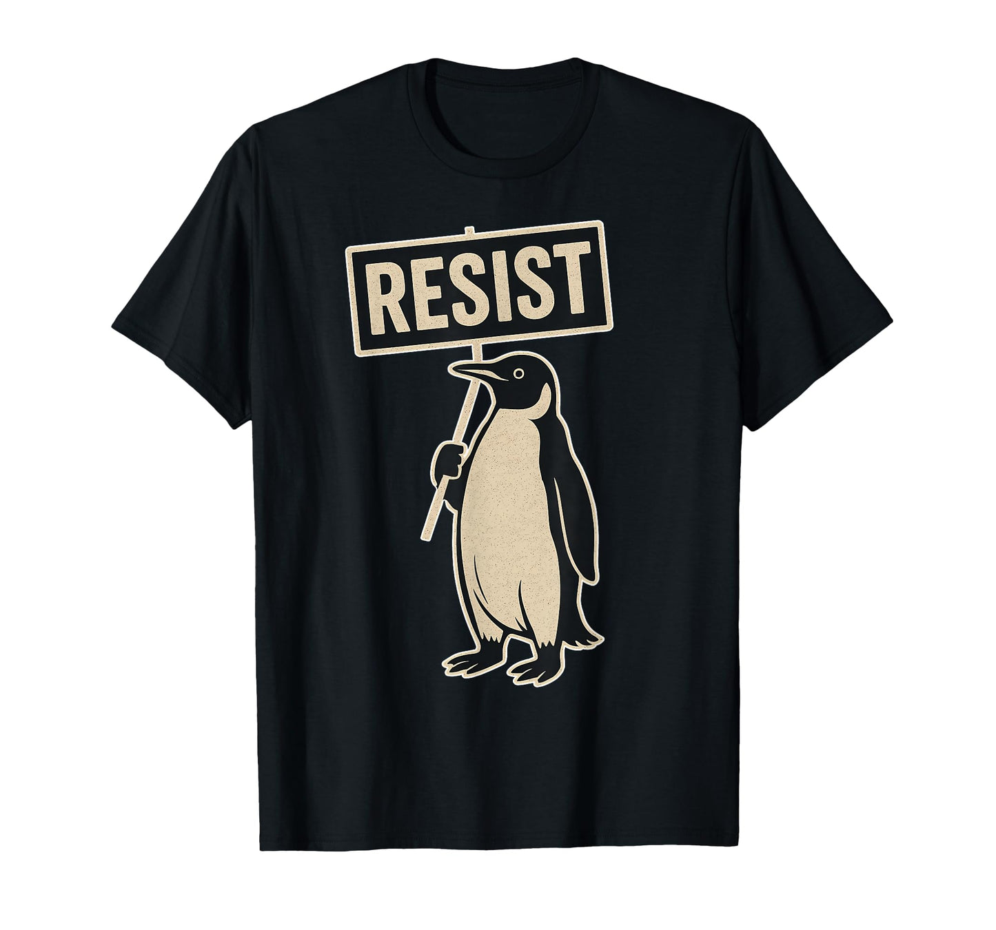 Resist Penguin Protest Against Tariffs Funny Graphic T-Shirt