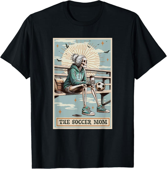 Soccer Mom Skeleton Tarot Card Vintage Halloween T-Shirt