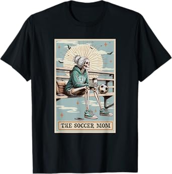 Soccer Mom Skeleton Tarot Card Vintage Halloween T-Shirt