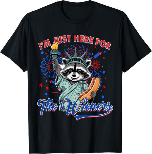 Raccoon BBQ Shirt Funny 4th of July Hotdog Liberty Tee T-Shirt