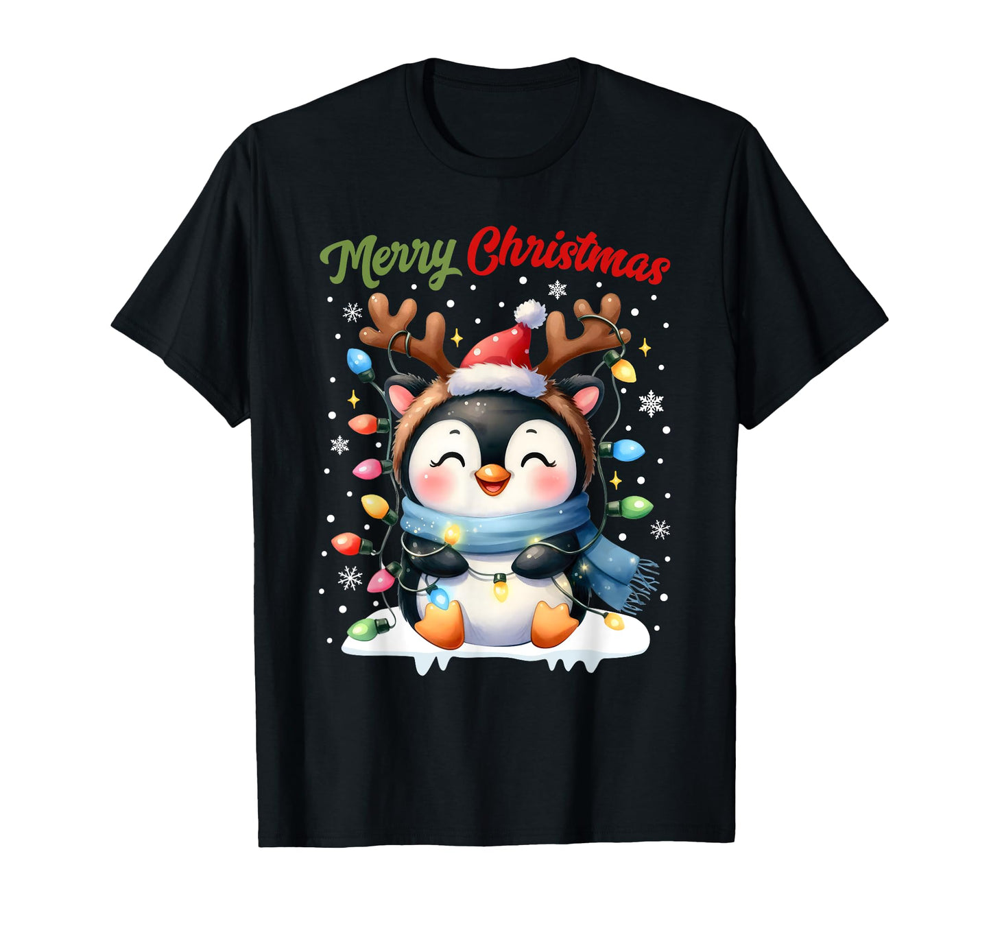 Christmas Pajamas Men Women Kids Christmas Outfit Penguin T-Shirt