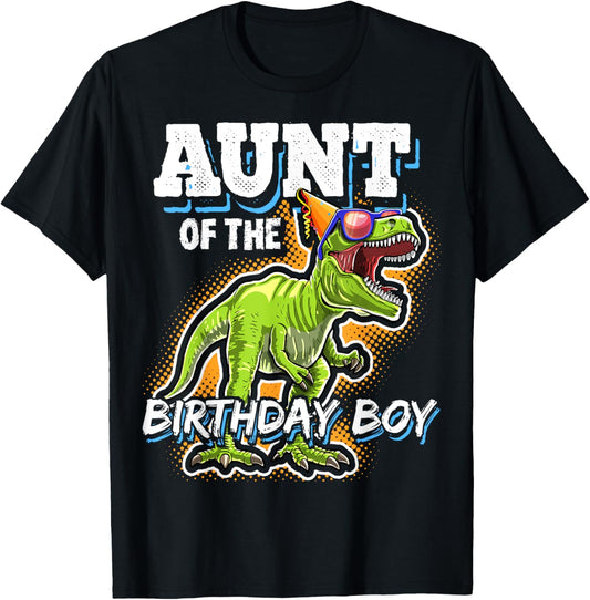 Aunt of the Birthday Boy Matching Family Dinosaur Birthday T-Shirt