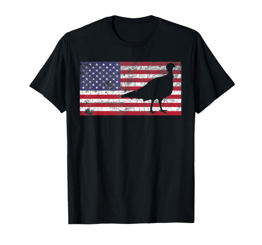 Turkey Hunting T Shirt American Flag USA 4th of July Bird T-Shirt for Women Girls Kids Men