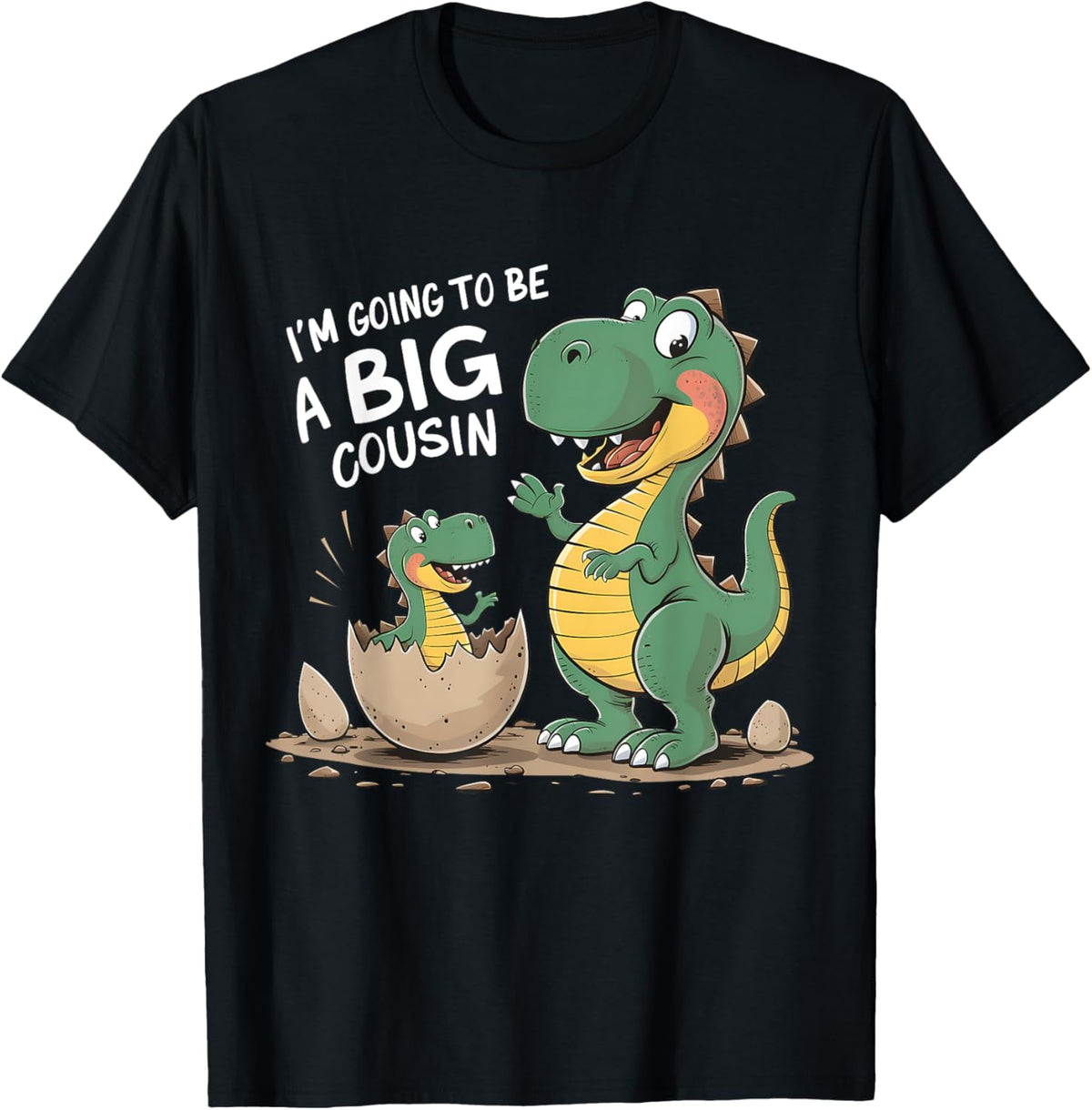 Cute Dinosaur Baby Reveal 2025 I'm Going To Be A Big Cousin T-Shirt
