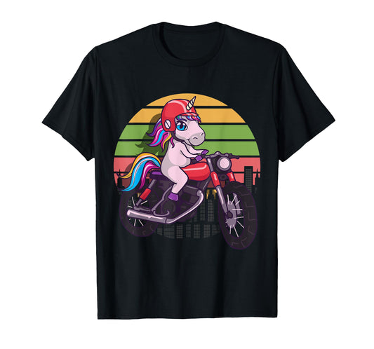 Vintage Unicorn Motorcycle Kawaii Unicorns Lovers T-Shirt