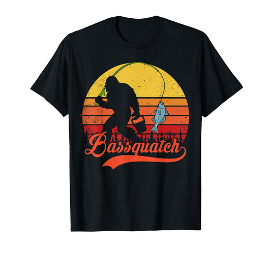 Bigfoot Fishing-Shirt Funny Bassquatch Bass Fish Boy Men T-Shirt