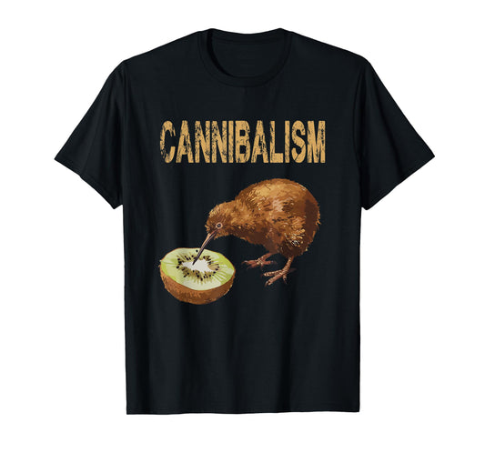 Cannibalism Kiwi Bird Enjoys a Kiwifruit Fun T-Shirt