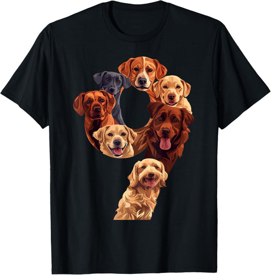 Fun 9th Birthday Dog Puppy Themed 9 Years Old Kids Boys Girl T-Shirt