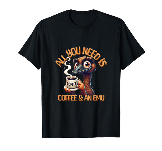 Funny Emu & Coffee Lover Zookeeper Animal Lovers T-Shirt