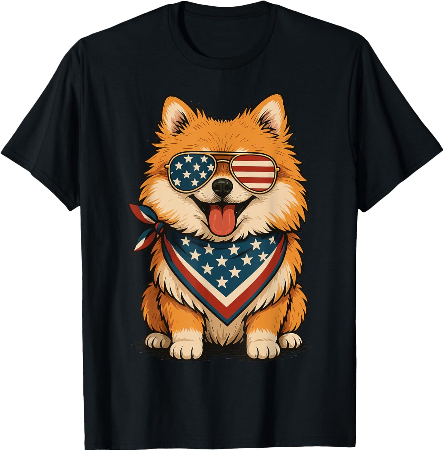 Pomeranian Usa 4th of July Pom Dog T-shirt for Men Women