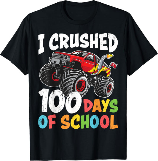 100 Days of School Monster Truck Boys 100th Day of School T-Shirt