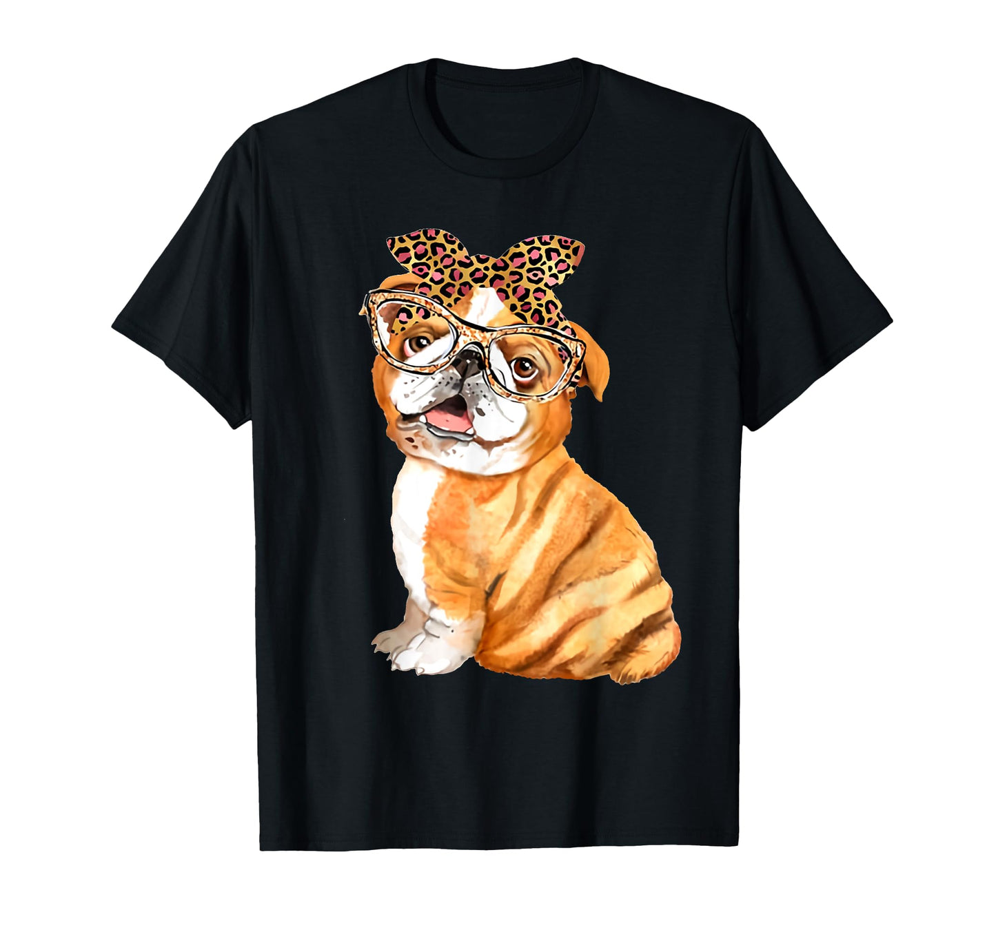 English Bulldog, Dog Dad Mom Gifts, Nerdy Glasses Bulldog Men Women Girls Kids T-Shirt