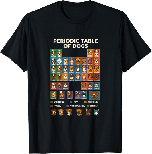 Funny Dog Science Humor Periodic Elements Chart T-Shirt