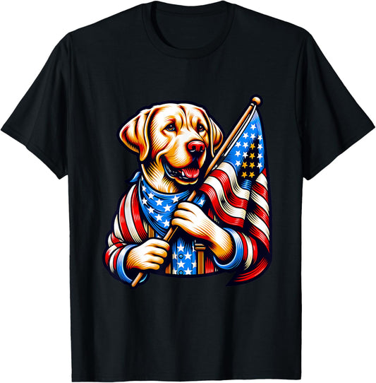 Patriotic Labrador Retriever Dog American Flag 4Th Of July T-Shirt