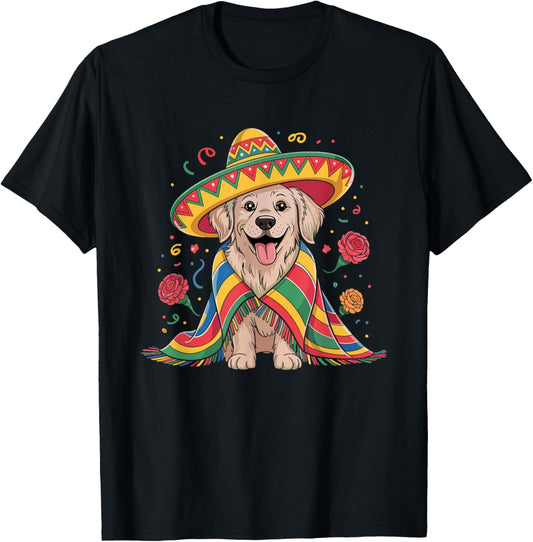 Sombrero Tacos Fiesta Pup Dog Lover Cinco De Mayo Funny T-Shirt