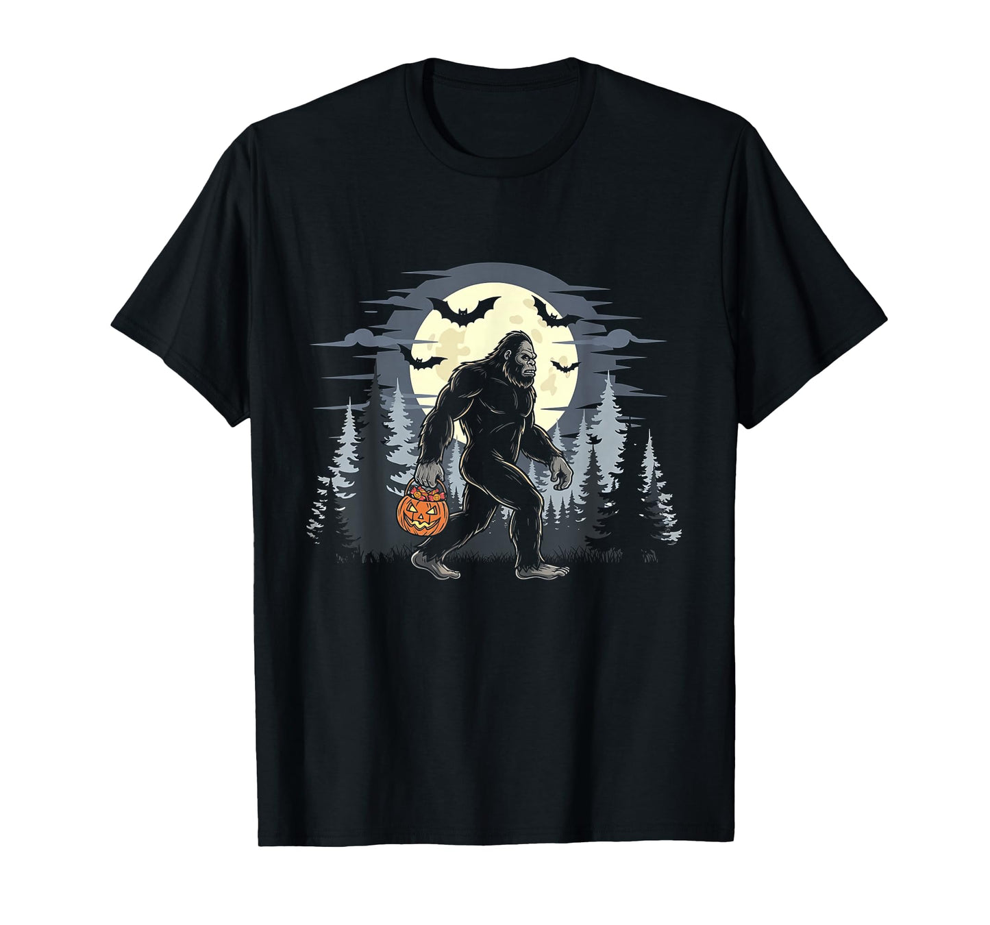 Halloween Bigfoot Sasquatch Lover Spooky Season Men Boys T-Shirt