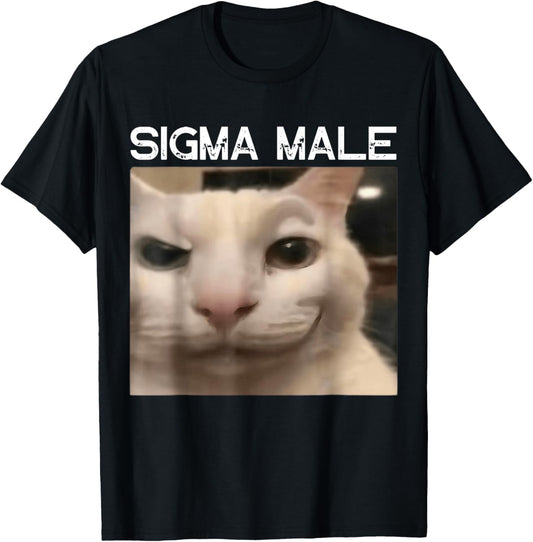 Sigma Male Meme Cat Meme Funny Memes Internet Memes GenZ Boy T-Shirt