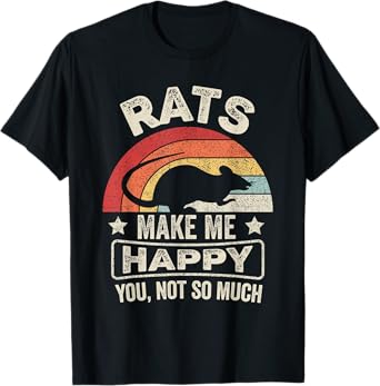 Retro Rats Make Me Happy You Not So Much Rat Lover T-Shirt