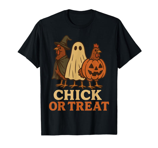 Chick or Treat Farming Funny Chicken Halloween Costume T-Shirt