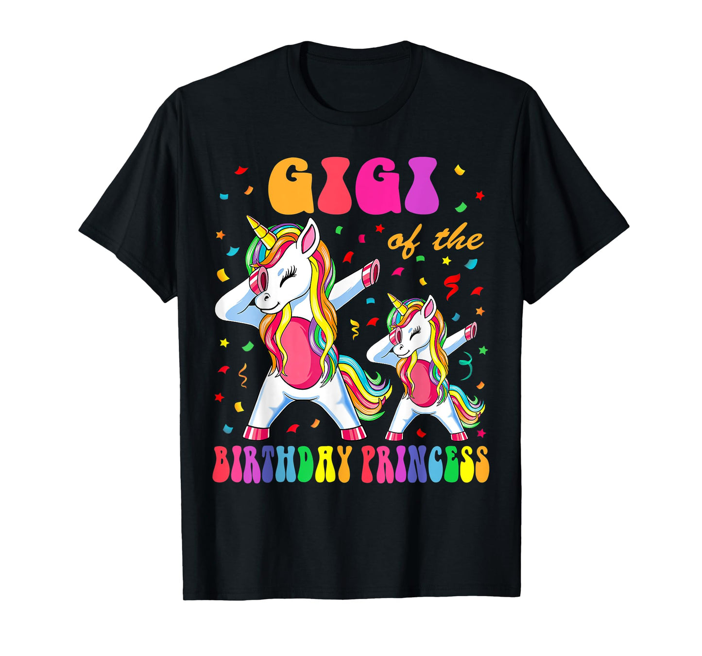 Gigi of the Birthday Princess Girl Dabbing Unicorn Family T-Shirt