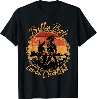 Billy Bob Loves Charlene Riding Horses Cowgirl T-Shirt