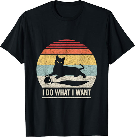 Retro Vintage I Do What I Want Cat T-Shirt